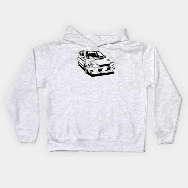 Anime Mitsubishi Lancer Manga Kids Hoodie by Tad